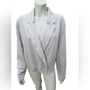 Women's Light Grey Open-Front Blazer Jacket